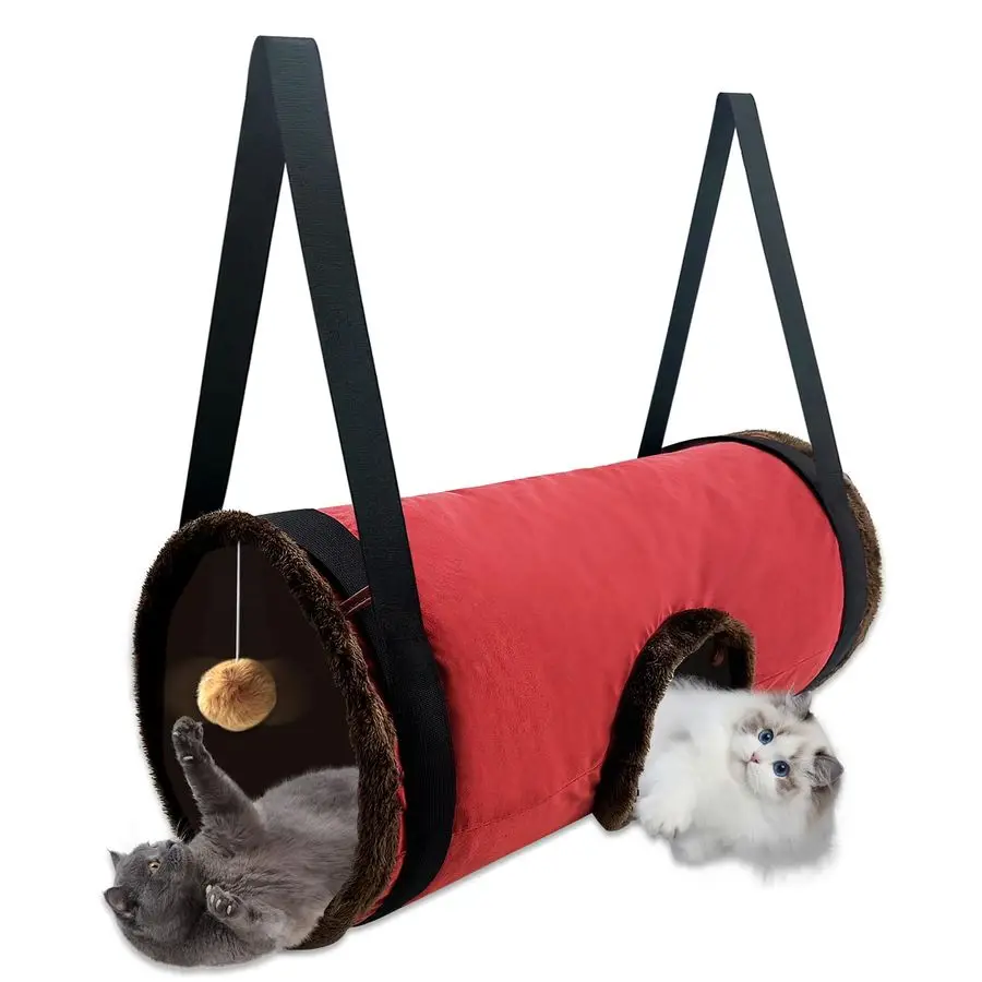 

Игровой комплекс для кошек, туннель для кошек, складная переноска-трансформер для использования в помещении и на улице, с окошком-прорезью и шариком-попрыгунчиком