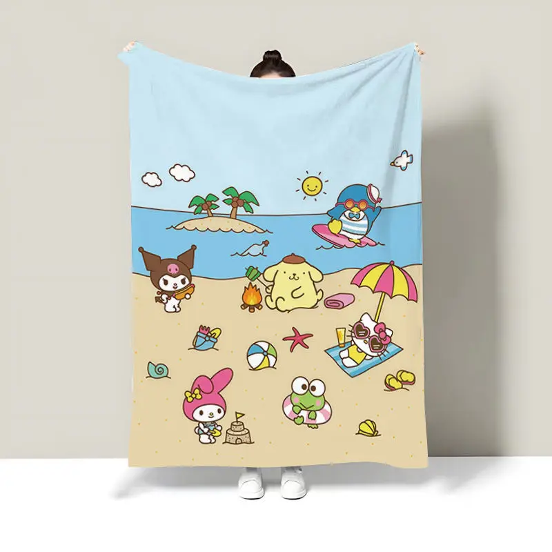 Sanrio Hello Kitty My melody kuromi cinnamoroll Creative Animation Peripheral Air-conditioning Blanket Cartoon Cute Nap Blanket