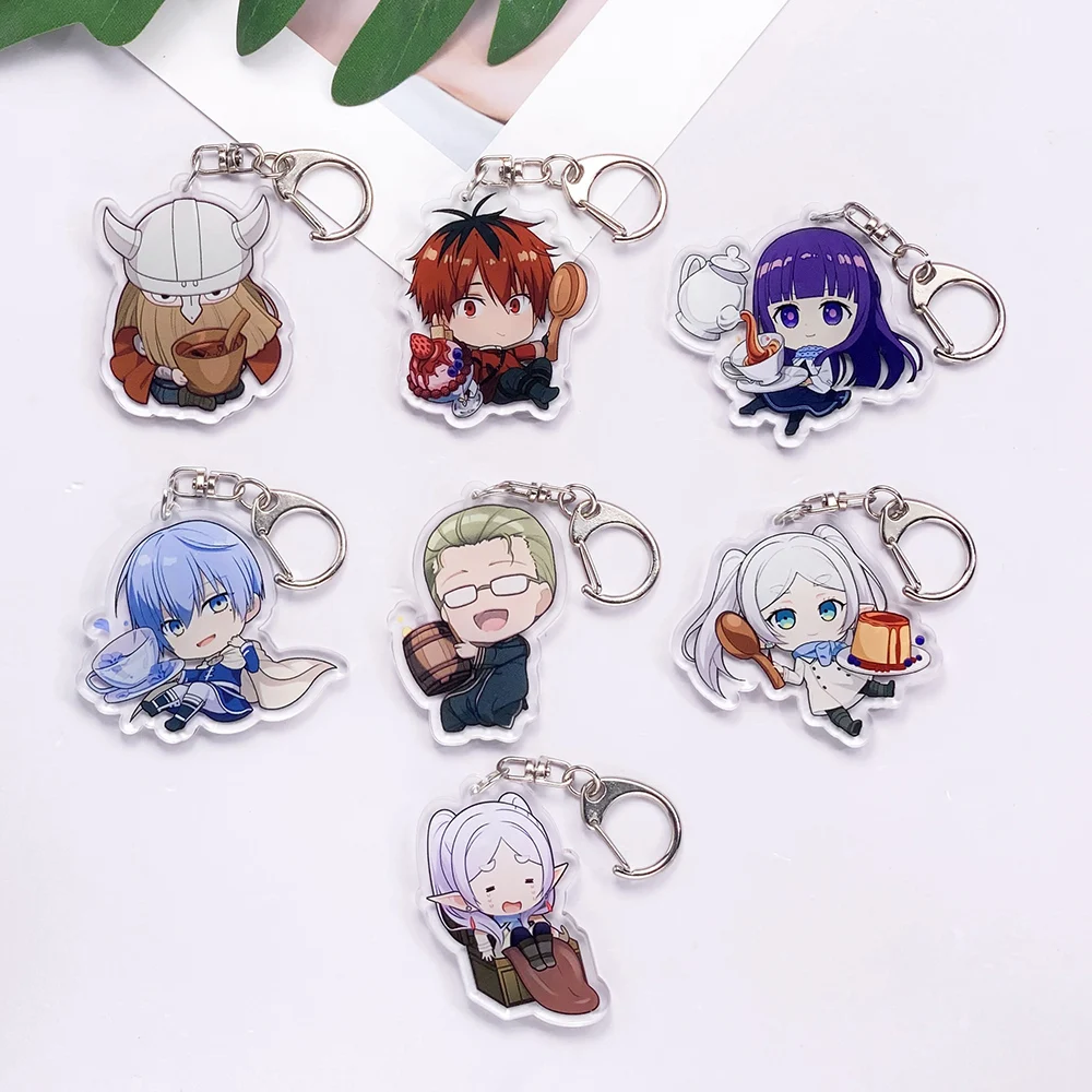 7 pièces : porte-clés en acrylique sur le thème de l’anime Frieren : Beyond Journey’s End, accessoires mignons pour sac, pendentif pour sac à dos, porte-clés, cadeaux pour les amis.