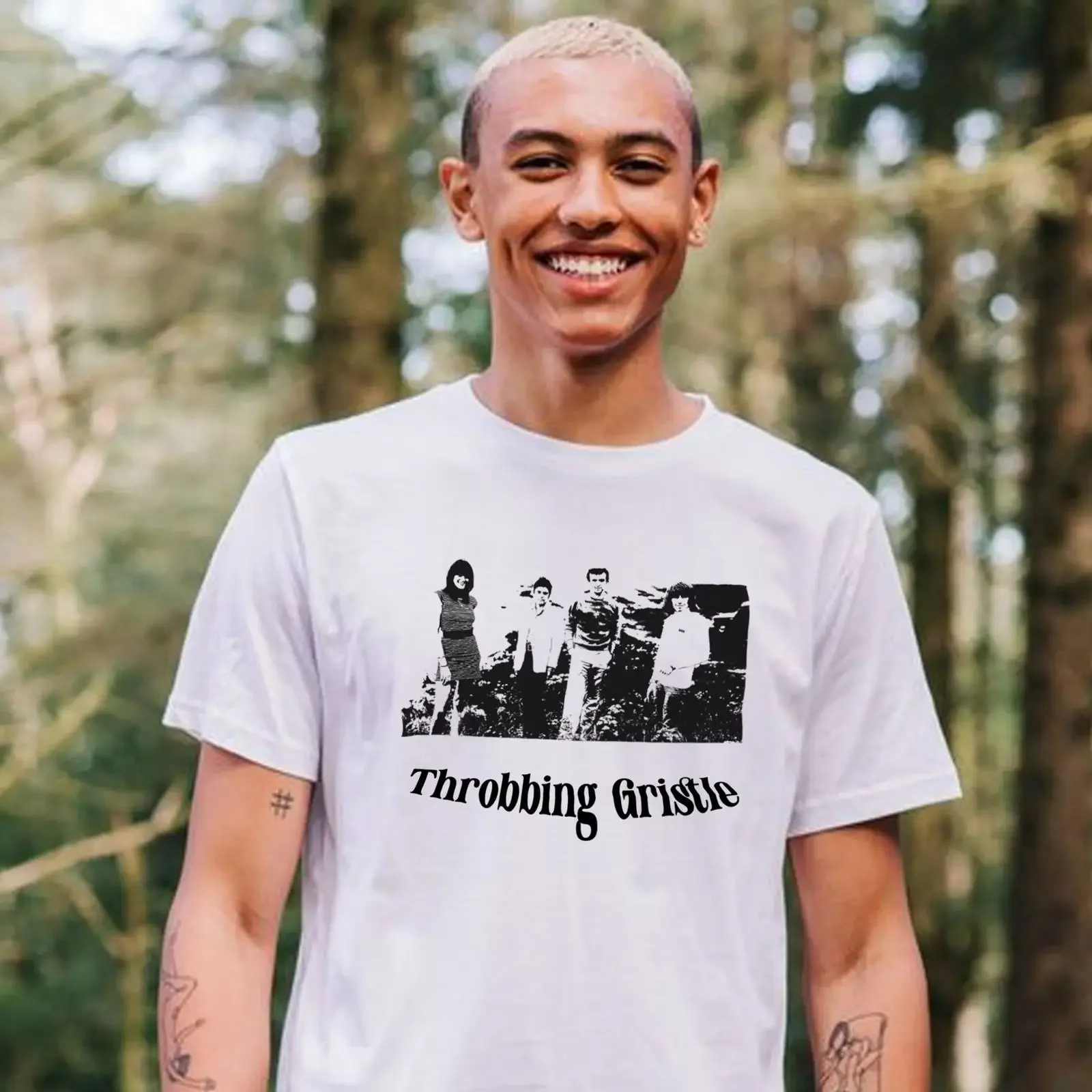 Throbbing Gristle T Shirt vintage Washed Versatile designer clothes Soft streetwear Breathable homme Slightly