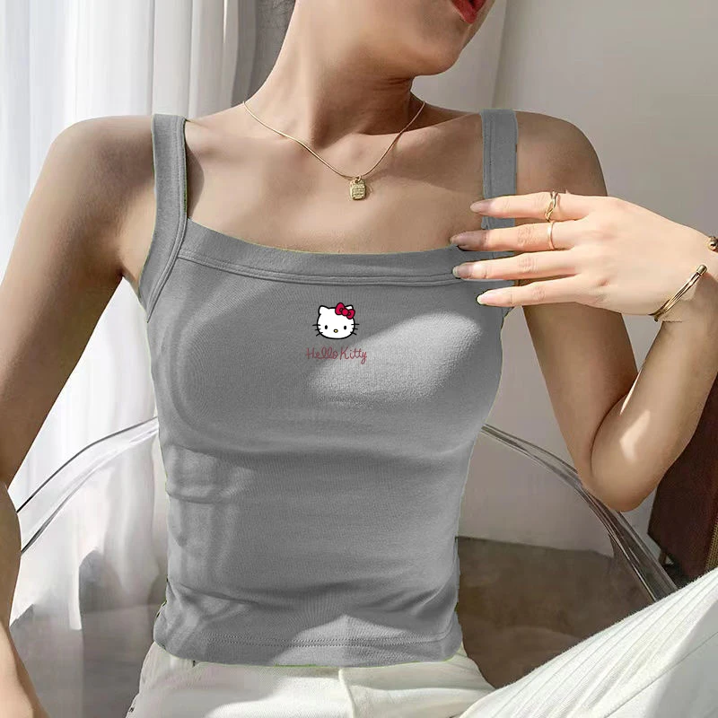 Summer New Thread Suspender Vest For Versatile Sleeveless Bottoming And Slimming Sports Bra Women Top Tops Tees Women\'s Clothing