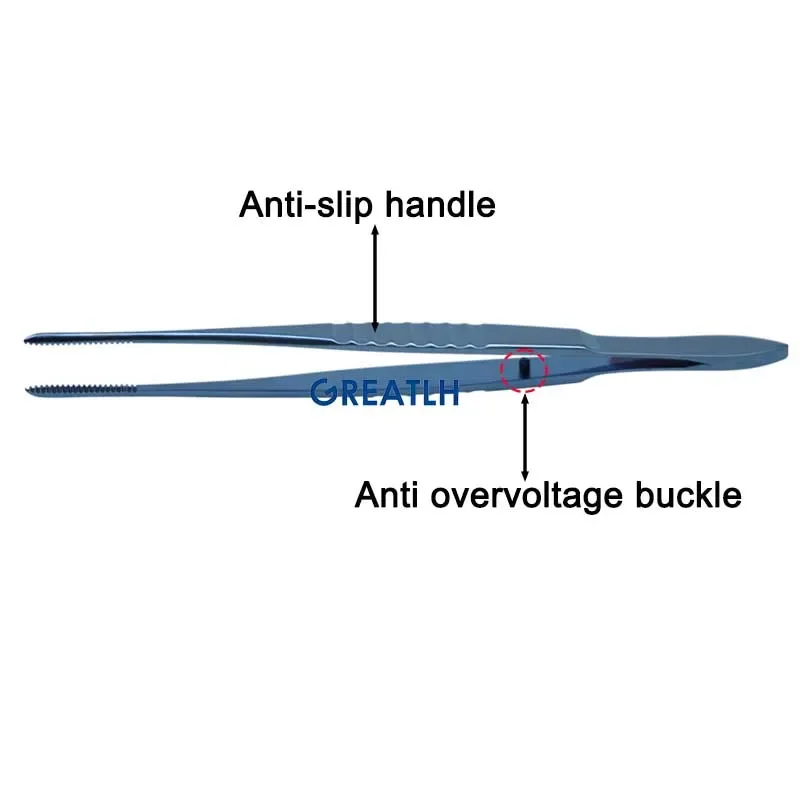 GREATLH Autoclavable Forceps with Teeth Surgical Tweezers Clamp Eyelid Surgical Tool Titanium Ophthalmic Instrument