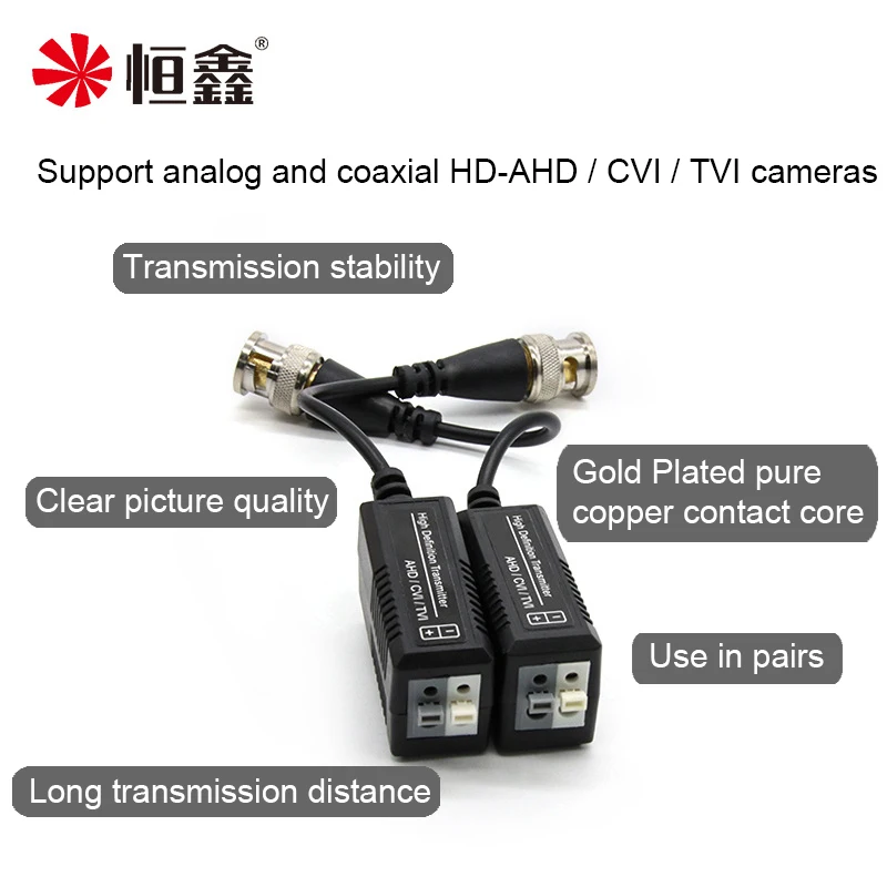 1CH Passive Coaxial HD Twisted Pair Transmitter RJ45 UTP Video Balun For CVI/HDTVI/AHD 1080P 960P 720P CCTV Camera