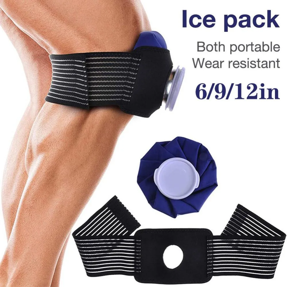 Reusable ice pack knee gel wrapped hot and cold therapy brace straps ice pack straps cloth ice pack fixation straps