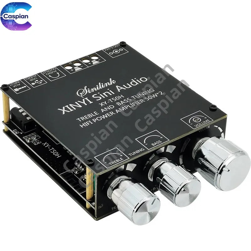 

XY-T50H Bluetooth Digital Amplifier Board Module 50W+50W High-Power Stereo with Front-End Treble and Bass Adjustment
