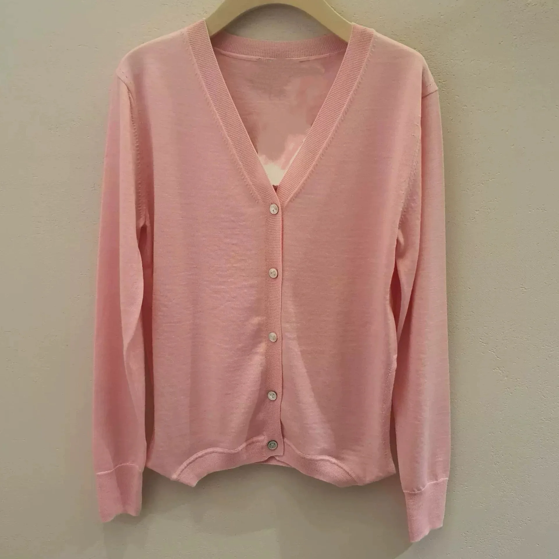 

Повседневный круглый вязаный жилет на пуговицах Long Sve Two-Way Wear T * ME Lemon Cheese Sle Faionable Commuter Fit Женский свитер...