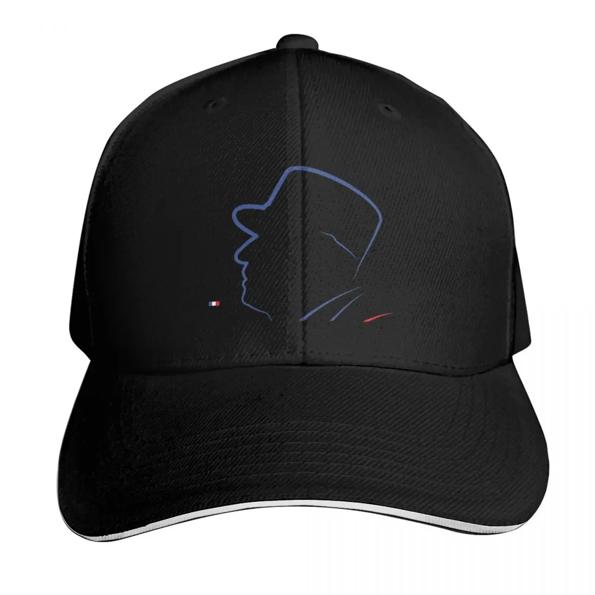 General De Gaulle French Head of State / Tricolor Baseball Cap Contrast Two Tone Brim Snapback Flat Bill Strapback Dad Hat