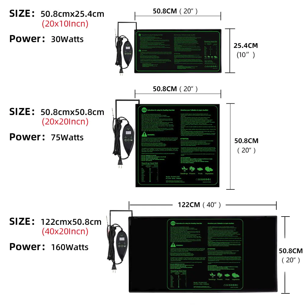 Zaailing Verwarming Matten Waterdicht Warmte Pad Met Temperatuur Controller Tapijt Voor Plant Hydrocultuur Zaadkieming Voortplanting