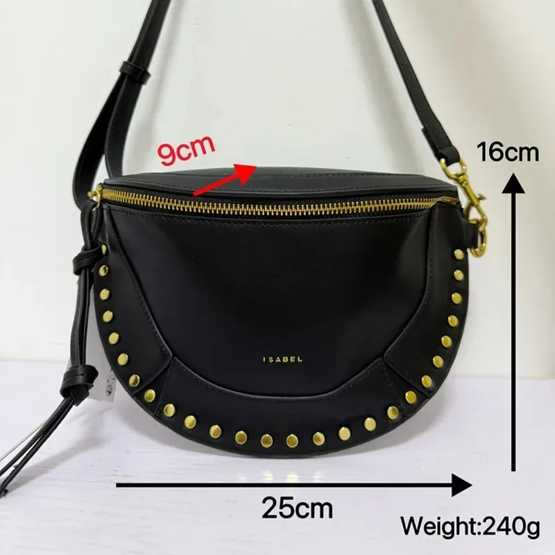 كيس à bandoulière noir riveté pour femmes، حمالات صدر sac sous les، تصميم de luxe retrro pour dames، مجموعة جديدة 2025 #5