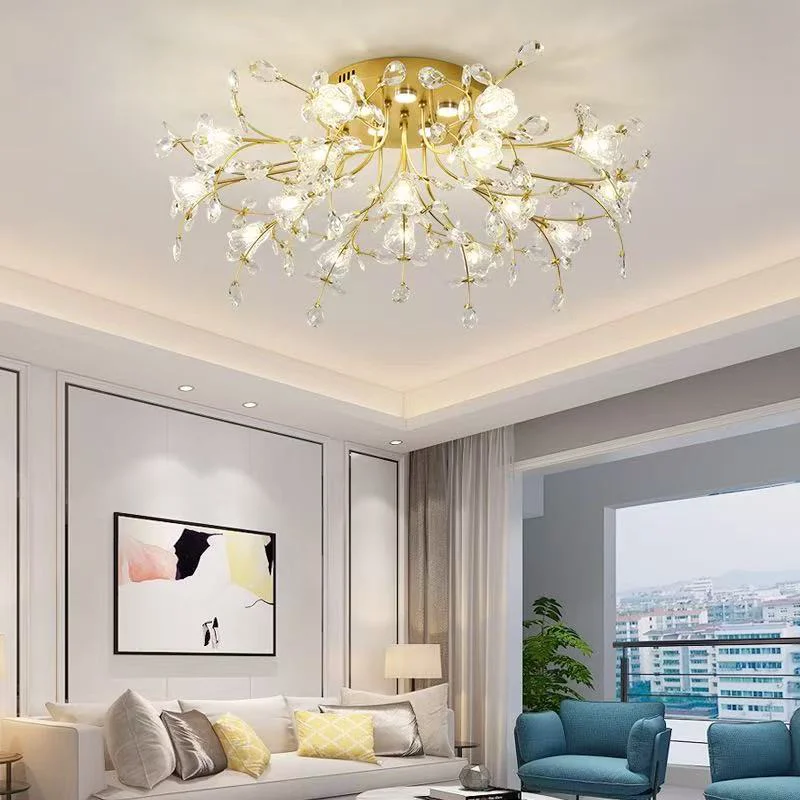 European Gold Led G9 Ceiling Light Lustre K9 Crystal Ceiling Lamp Home Decor Luxury Lighting Led Luminarias Indoor Lamp