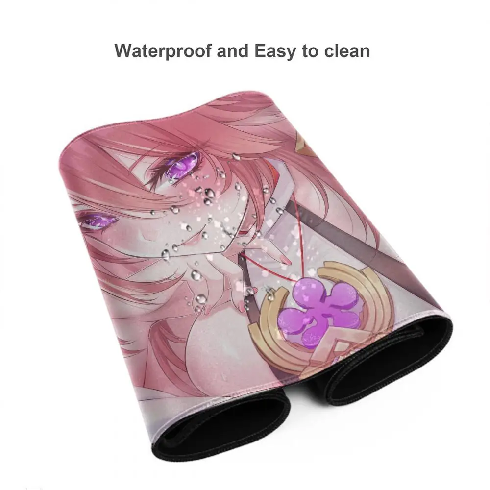 Genshin Impact Yae Miko Sexy Girl Mouse Pad Game Accessories keyboard pad XXL large locking edge 120X60 cm mat Gaming mousepad