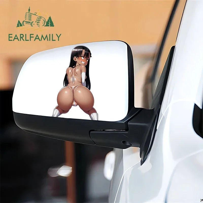 EARLFAMILY 13cm for Nagatoro Sexy Butt Car Stickers Sunscreen Vinyl Personality Decals Creative Laptop Refrigerator Car Goods