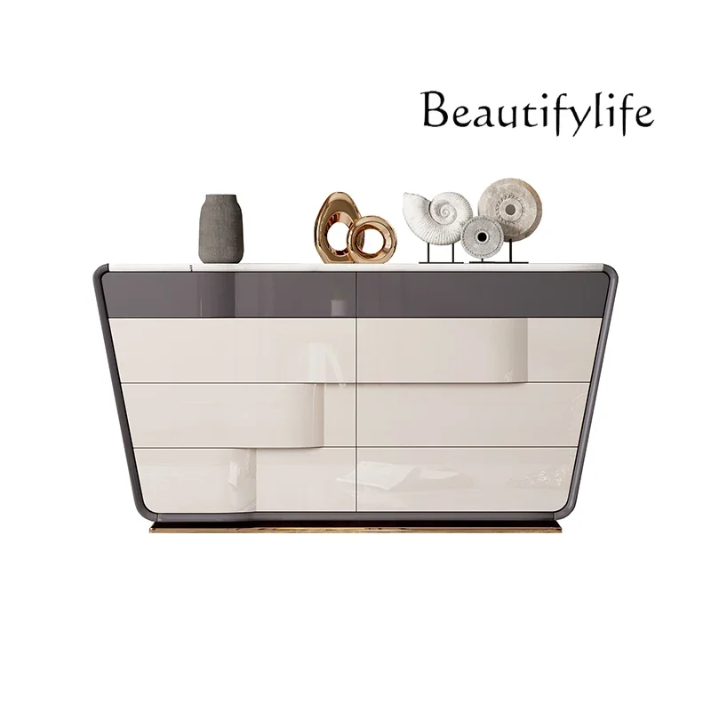 

I Light Роскошный шкаф с восемью ведрами из массива дерева, итальянский минималистичный входной шкаф для хранения в спальне, гостиная, обеденный боковой шкаф