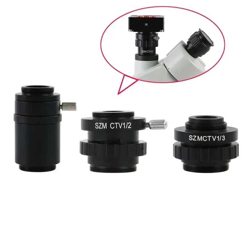 SZMCTV 1/2 1/3 1/1 Microscope Camera Adapter 28mm To C-mount Simul Focal Trinocular Stereo Microscope Adapter