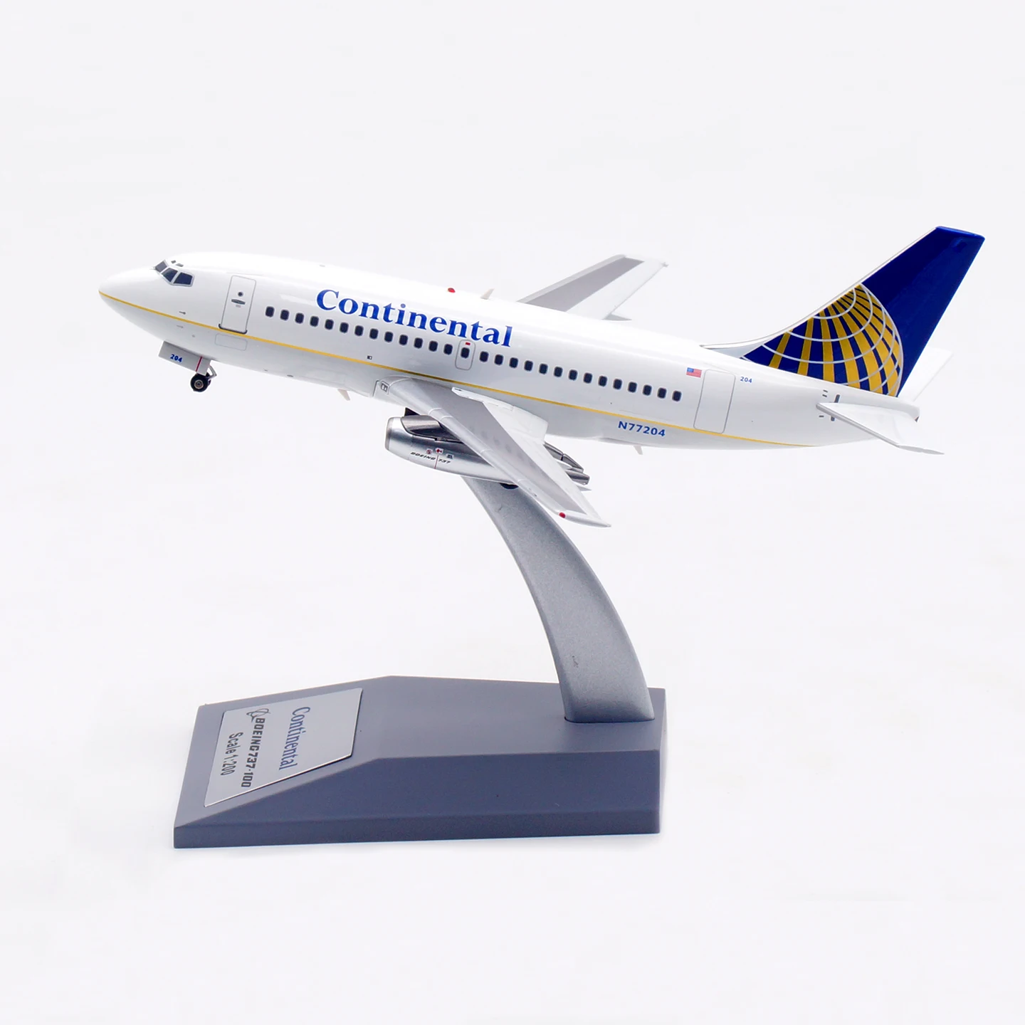 

IF731CO1125 Коллекционный самолет из сплава в подарок, INFLIGHT 1:200 Continental Airlines Boeing B737-100, литая под давлением модель самолета N77204