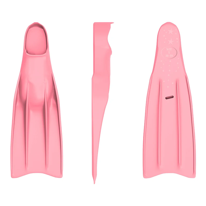 

Long Diving Swimming Fins for Men Women Long Snorkeling Freediving Silicone Flippers with Pink Blue Black Color