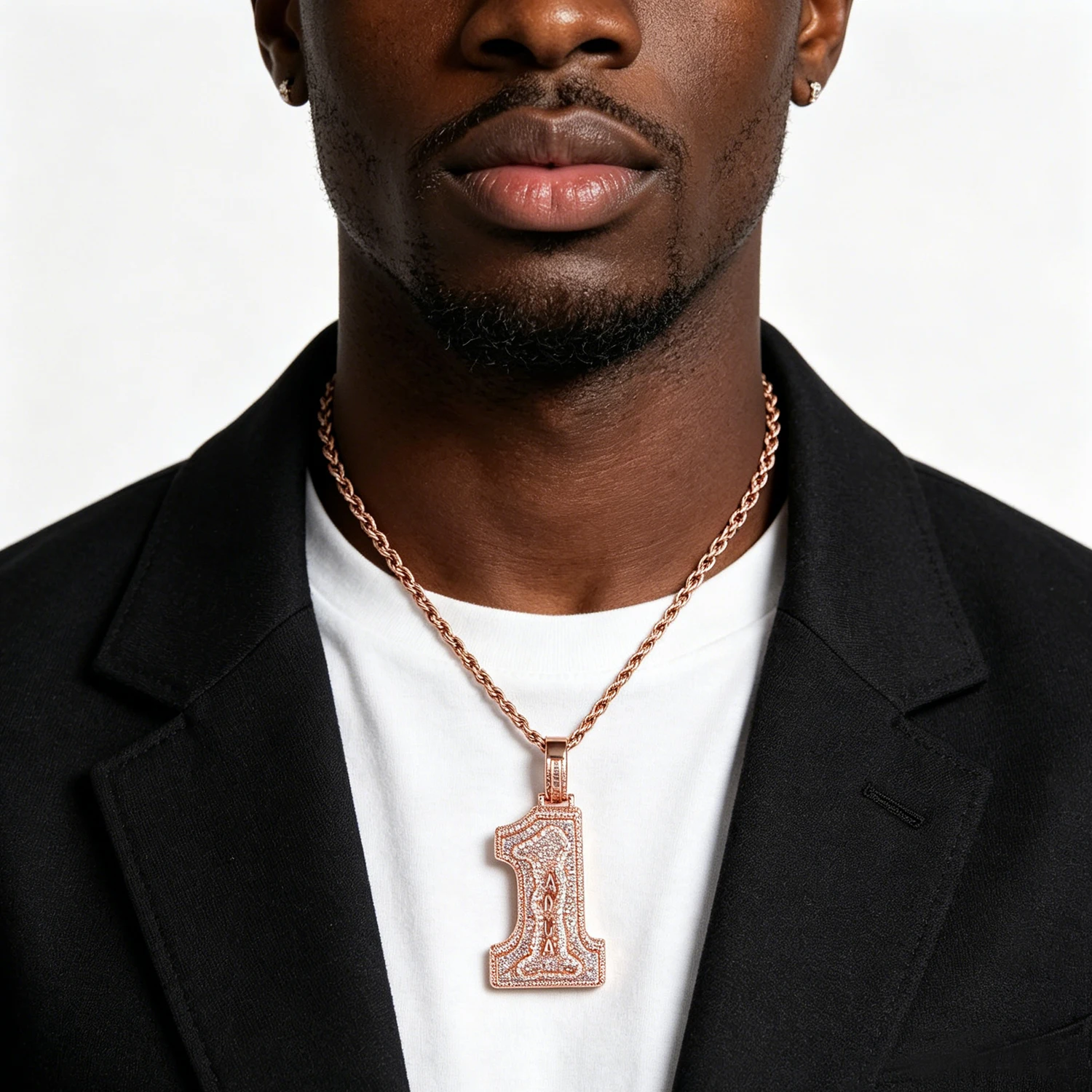 THE BLING KING Custom Letter Number 1 Pendant Iced Out Baguette Zircon Personalized Hip Hop Necklace for Men Women Jewelry Gift