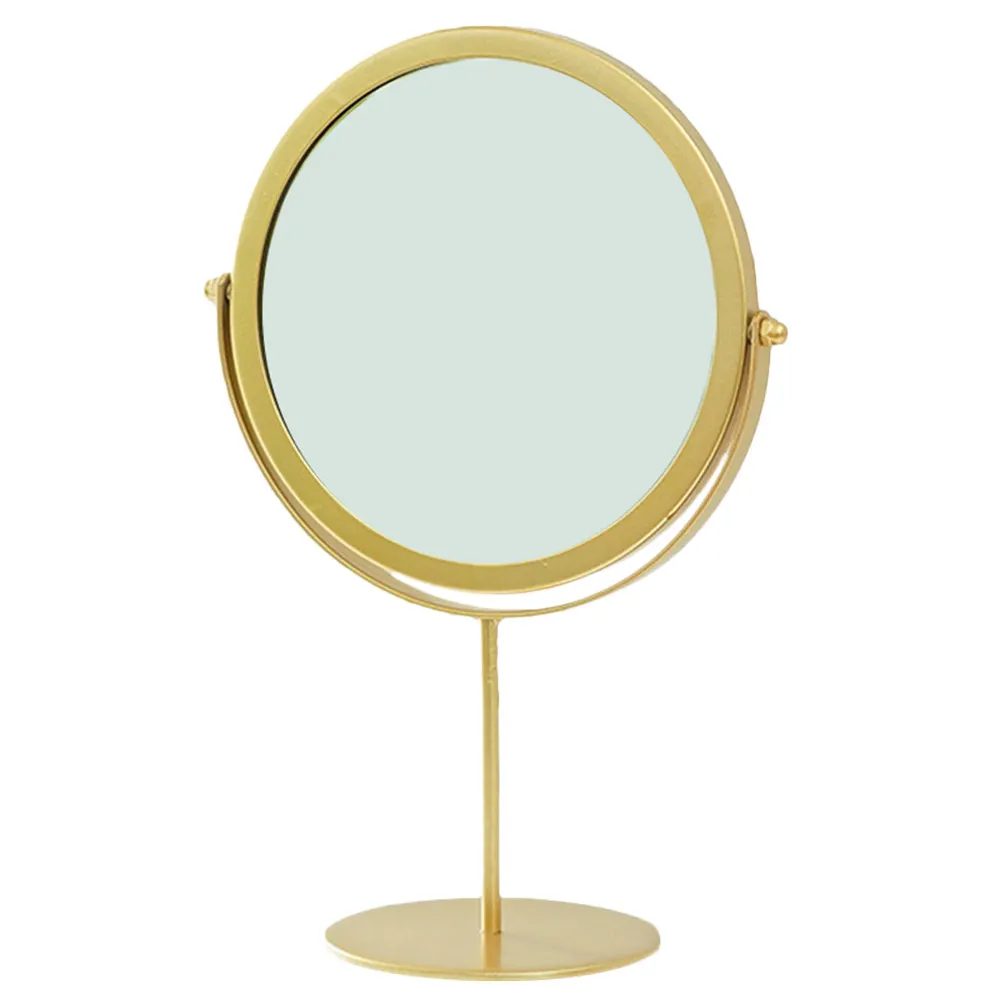 Women Desktop Makeup Mirror Round Shape Stable Base Fine Workmanship Clear Reflection Home Decor Bedroom Living Room Study Room