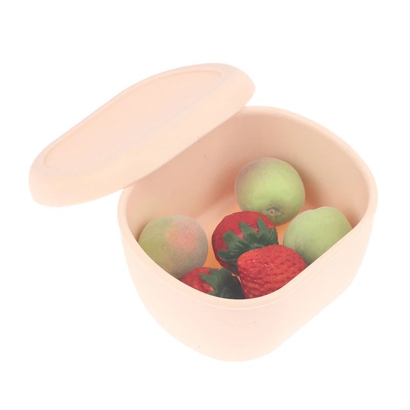 1Pcs New Food Grade Silicone Lunch Box With Lid Leak Proof 200 300 600ML Microwave Safe Food Container For Picnic