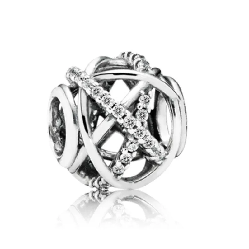 925 الفضة على شكل قلب سيارة حبة برج الحديد الصليب قلادة مناسبة لسوار أوروبي الأصلي DIY مجوهرات رائعة