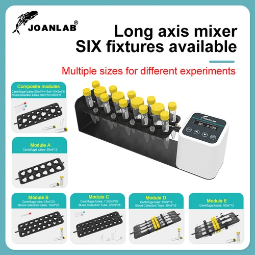 Imagen 2 del producto Mezclador rotatorio de eje largo JOANLAB, equipo de laboratorio, mezclador de tubos de ensayo, mezclador basculante de disco de laboratorio, 1,5/2/15/50ml, 20 ~ 80 rpm