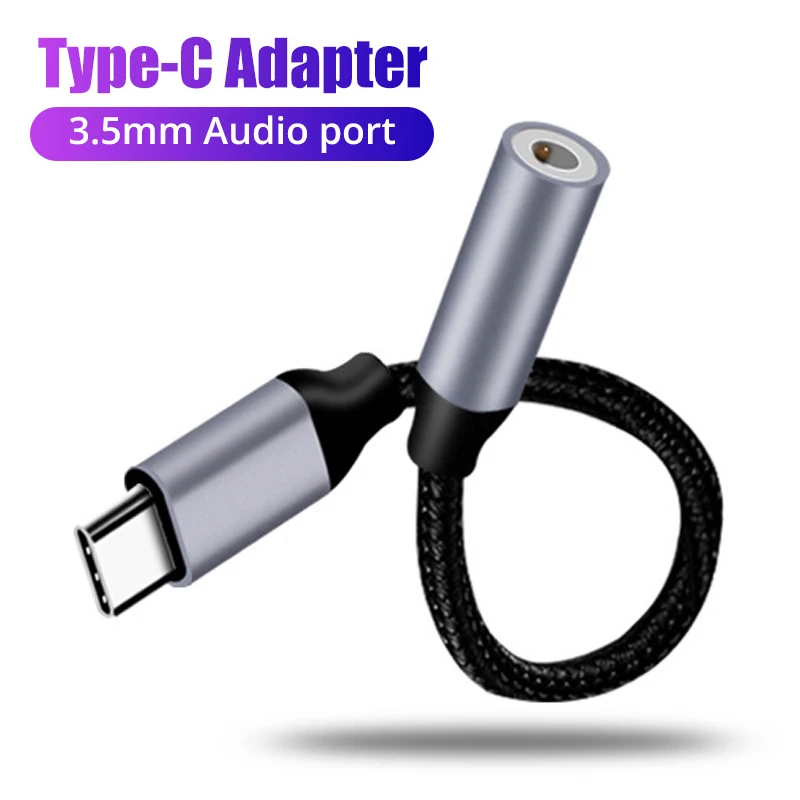 USB Type C To 3.5mm Audio Jack Adapter For Wired Headphone Connecting Cellphone Type C To Earphones Cable Adapters Plug and Play