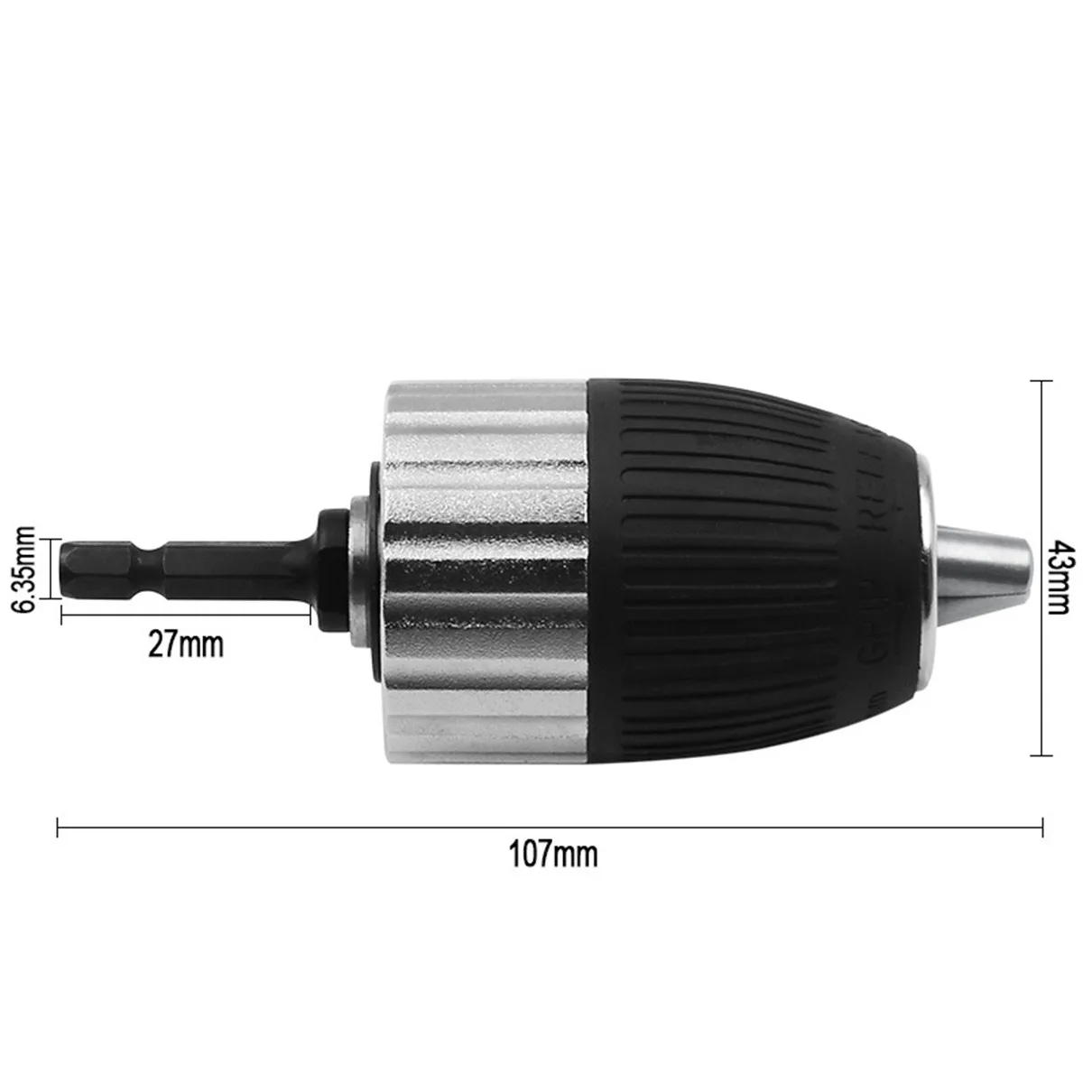 Mandril elétrico de broca 1.5-13mm, acessórios de ferramenta sem chave de autotravamento, haste hexagonal de impacto, adaptador sem chave, 3/8-24unf