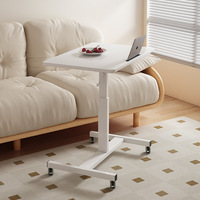 Movable bedside computer desk, simple hand-cranked lifting small table, sofa side home office writing table