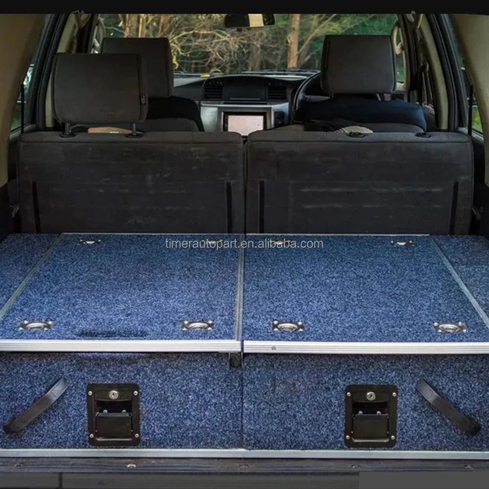 التخييم 4x4 الطرق الوعرة Ute انزلاق خارج صندوق الأدوات أوفرلاند GQ باترول Y61 تخزين البضائع نظام درج مزدوج مع قطع جانبية #2