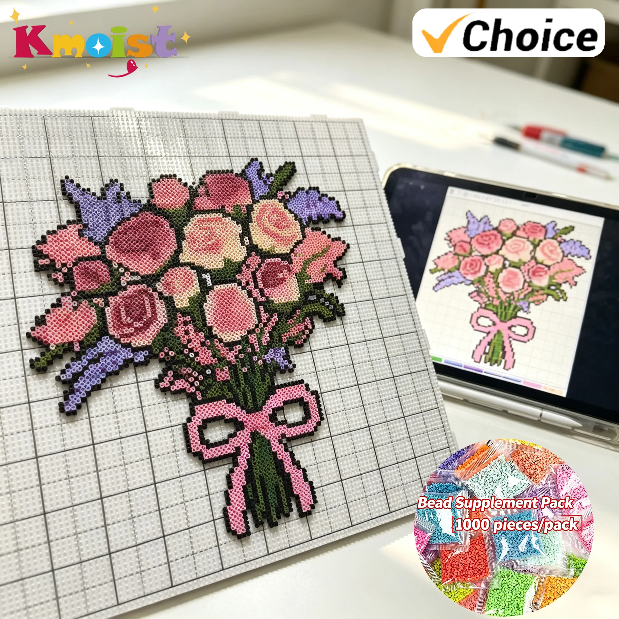 Colors 15000+ Beads Set Making Kit 2.6mm Fuse Beads Pixel Art DIY 3D Puzzles Decor Handmade Present Anniversary Birthday Gifts