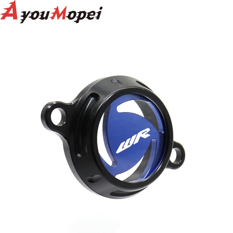 WR LOGO Engine Oil Filter Cover For YAMAHA WR450F WR250F WR 250F WR 450F Motorcycle Accessories Clearness Cap