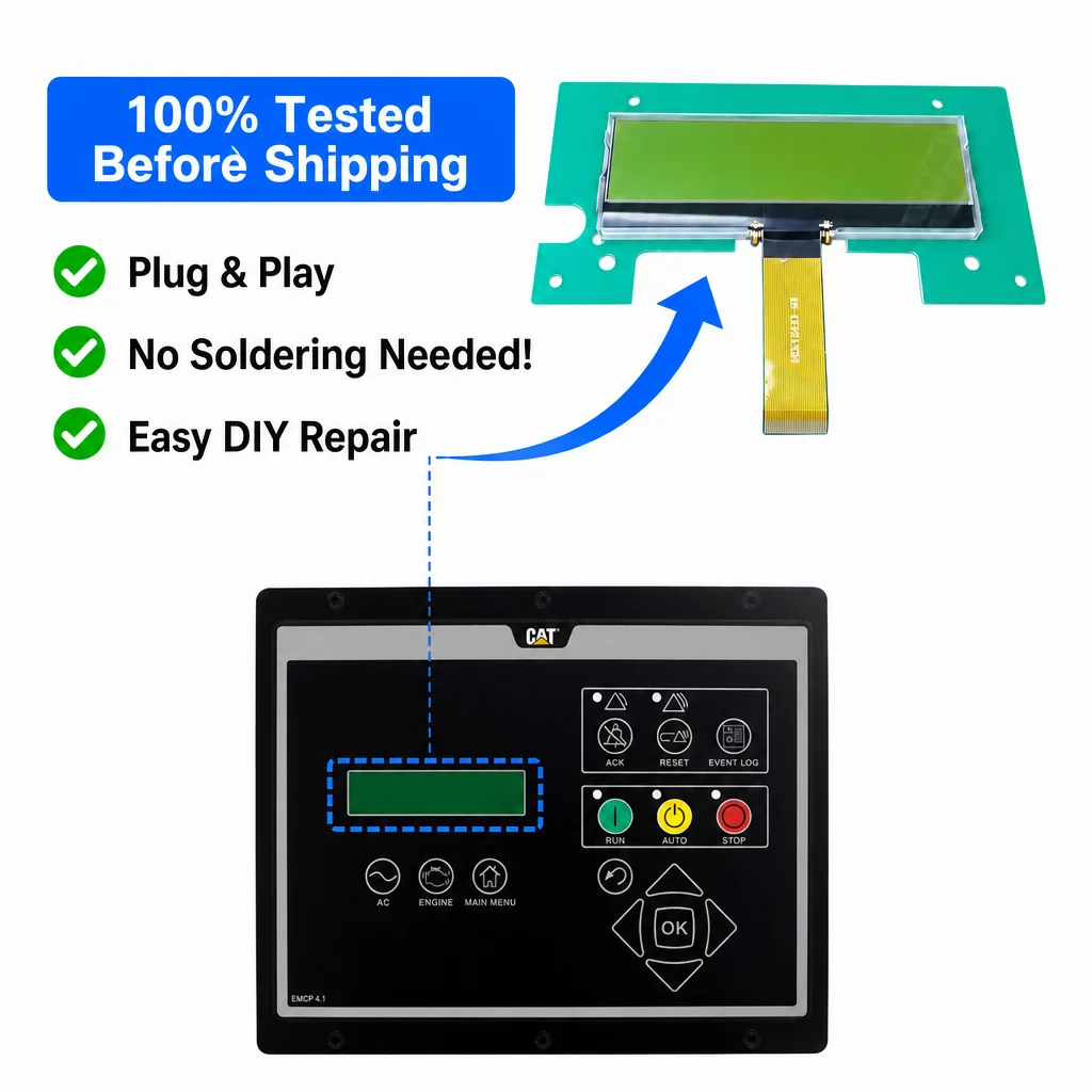 LCD Display Screen Replacement For Caterpillar CAT EMCP 4.1 EMCP4.2 Generator Controller Panel 339-9755-00 M282-06 Plug & Play