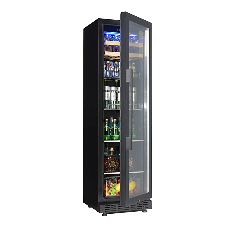 Commercial Single-Door Wine Cold Drink Refrigerator Electric Power Source Compressor Cooling System Glass Door-for Home Display - view 3