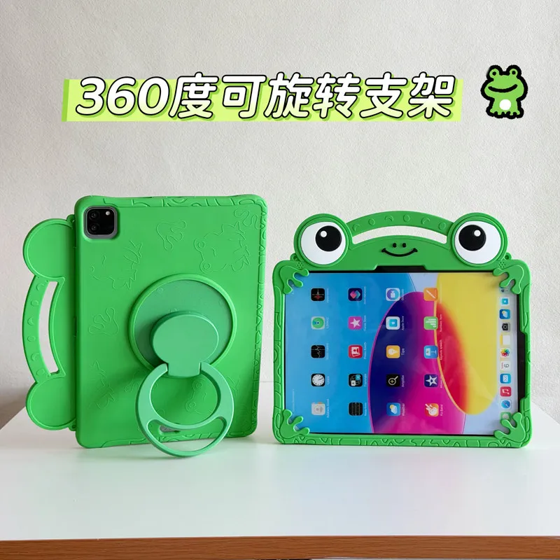 Big Eye Frog Cartoon Silicone Ipad Case 360 Rotation Stand For Ipad Pro 11 Air Pro Mini 6 A16 Shockproof Protective Cover view 6