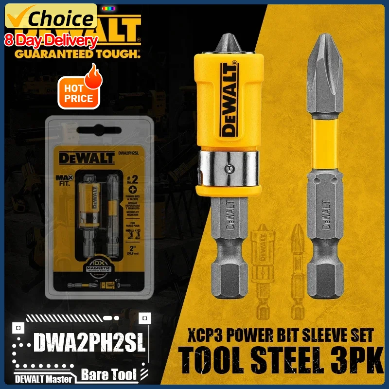 DEWALT DWA2PH2SL XCP3 Power Bit Sleeve Set Max Fit Phillips #2 S X 2