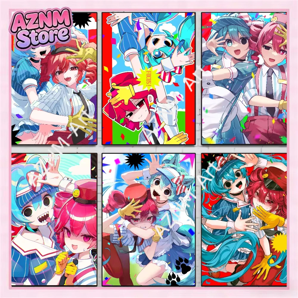 Autocollants d'affiche MIKU&TETO Mesmerizer, décorations murales artistiques, décorations pour salle de jeux, cadeaux, peinture HD Kawaii, chats, voitures