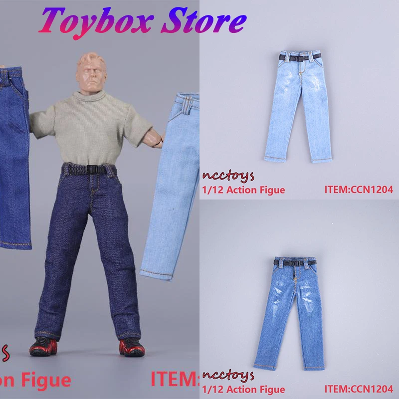 NCCTOYS CCN1204 1/12 Man Soldier Casual Jeans Ripped Hole Fashion Design Denim Pants Accessory For 6