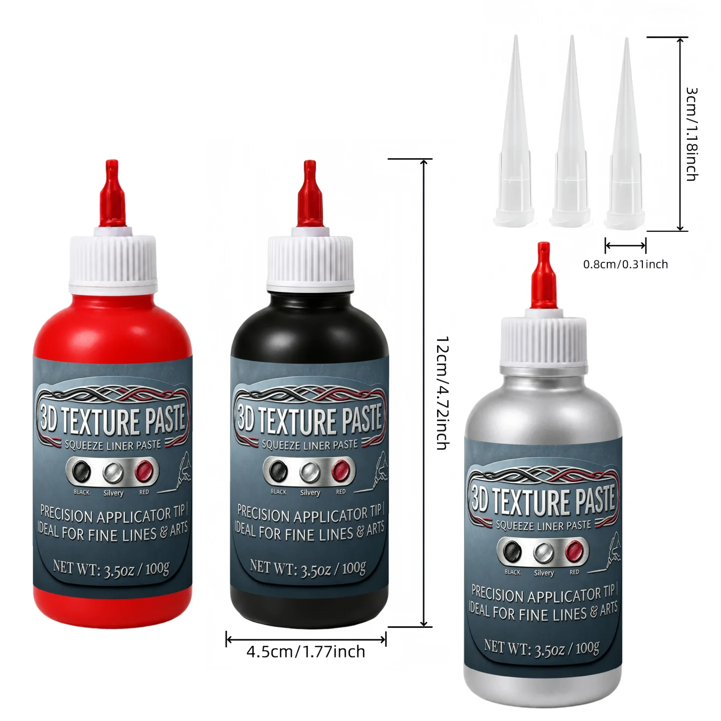 3D Texture Paste Fine Tip Drawing Medium Back To School Season For Multi-Surface Handmade Painting Decoration