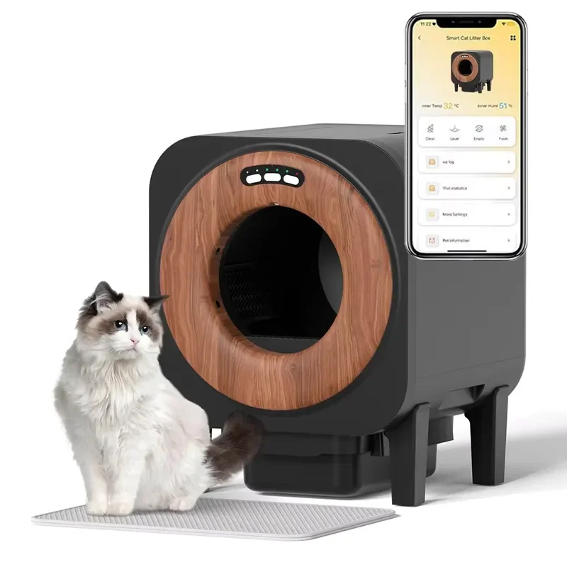 for Smart PP Cat Box Automatic Self Cleaning 76L Large Capacity Odor Control OEM Customizable Design Support Wholesale