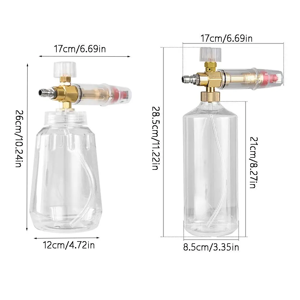 Generator piany do mycia samochodu z grubą rączką, przezroczysty, wysoce spieniający się, lufa do piany śnieżnej, pusta butelka, regulowany rozpylacz piany, spryskiwacz do ciężarówek.