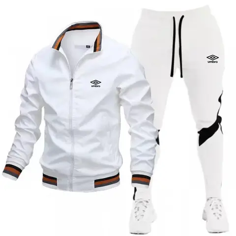 UMBRO 2024 Mens Tracksuits 남성 세트 운동복 + 운동복 Tracksuit 지퍼 스탠드 칼라 스포츠 정장 조깅 피트니스