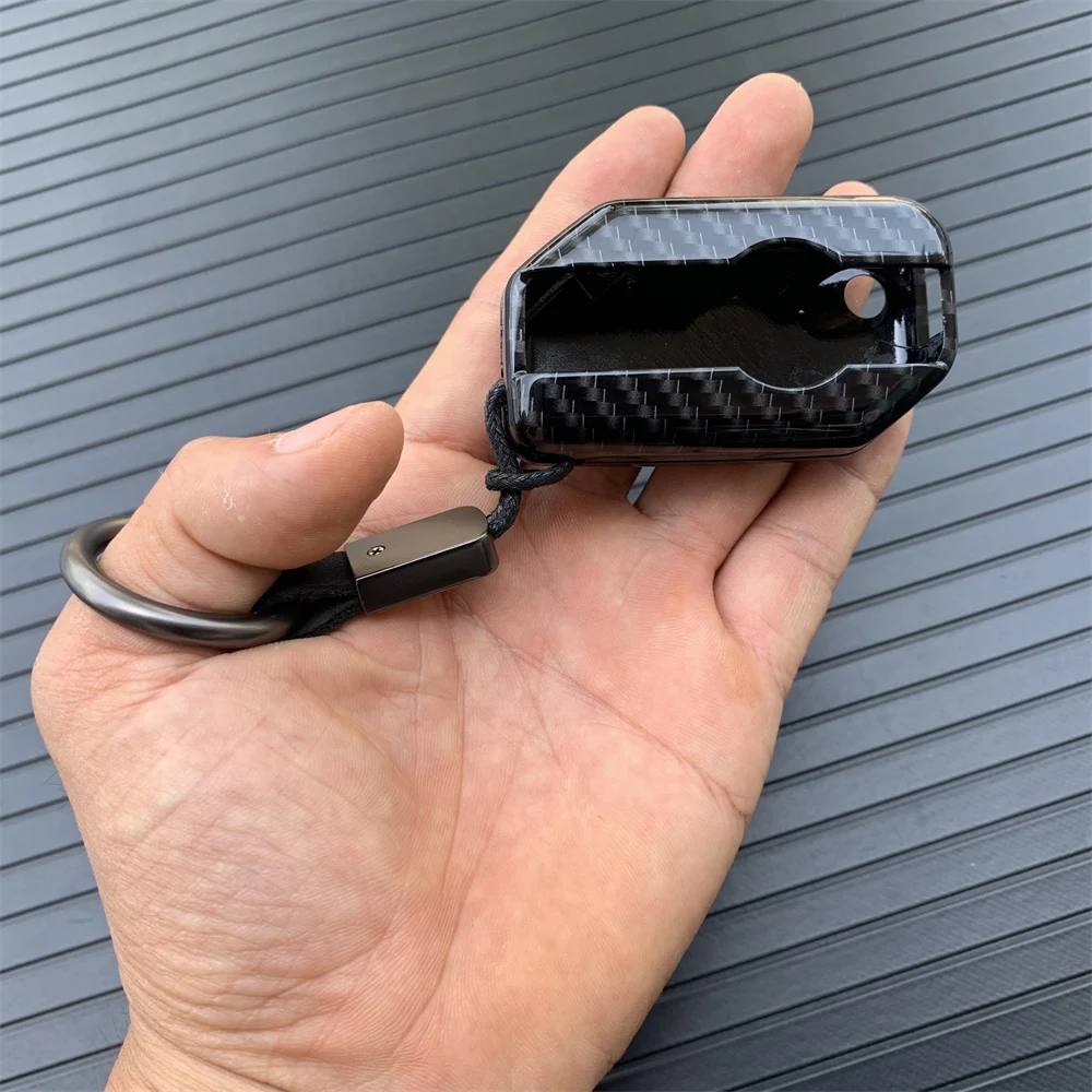 Carbon fiber pattern plastic Motorcycle Key Protect Shell Case Cover For BMW K1600B K1600GT S1000XR R1200R/RT R1250RS Keychain