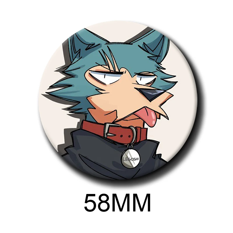 58mm Classic Fun Anime B-BEASTARS Soft Button Pin Cute Animal Cartoon Spring Haru Juno Louis Brooch Badge Bag Decor Fans Collect