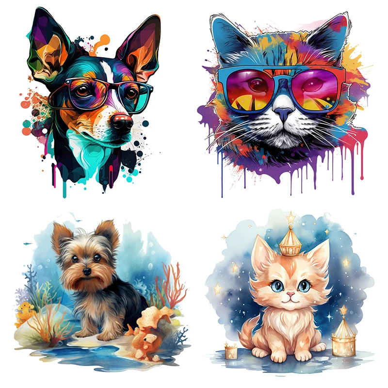 C227# Cute Cat Dog Wall Sticker Animal Bathroom Toilet Decor Living Room Cabinet Refrigerator Home Decoration Decals
