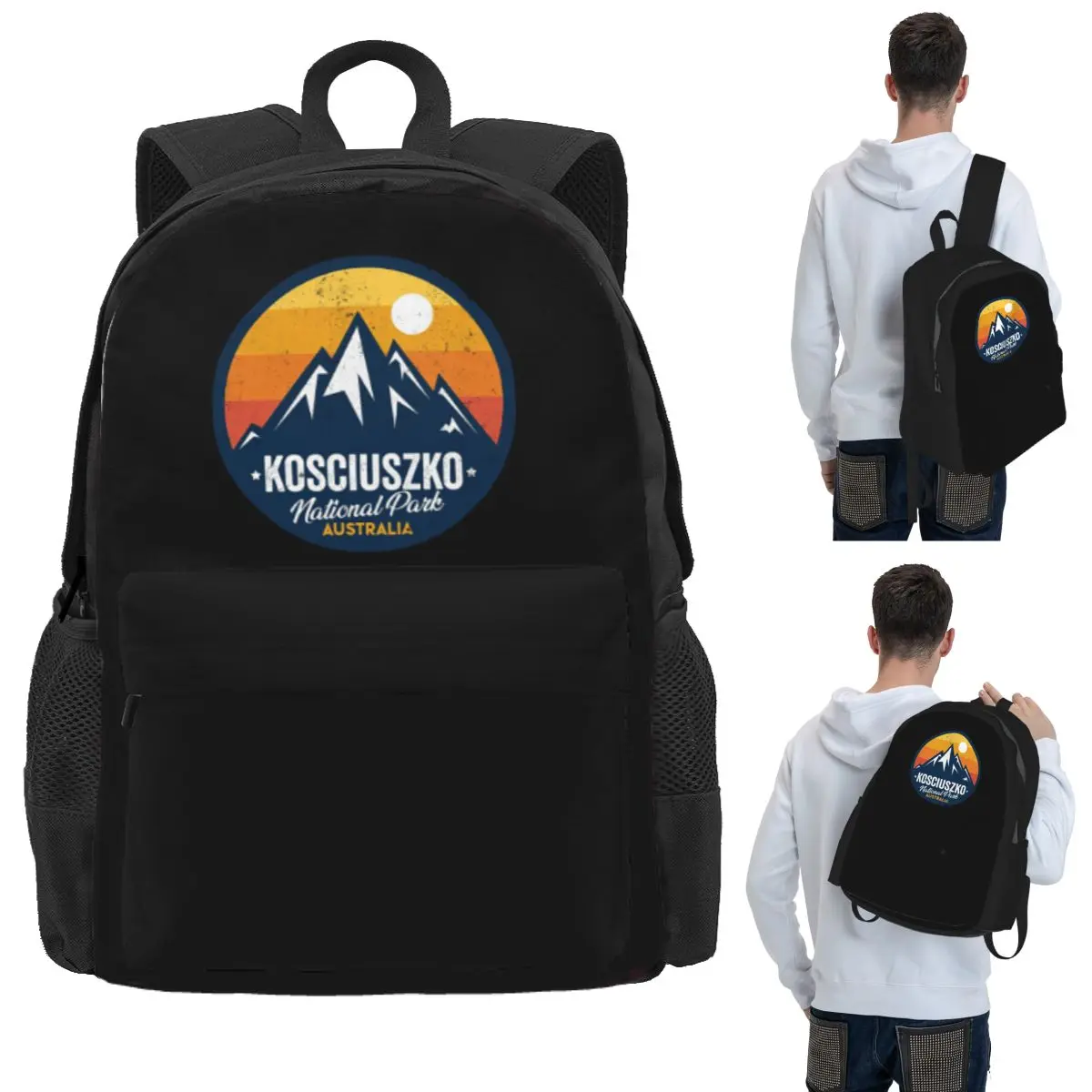 Mount Kosciuszko National Park New South Wales Australia Student Backpack School Bag Hiking Travel Daypack Bookbag Shoulder Bags