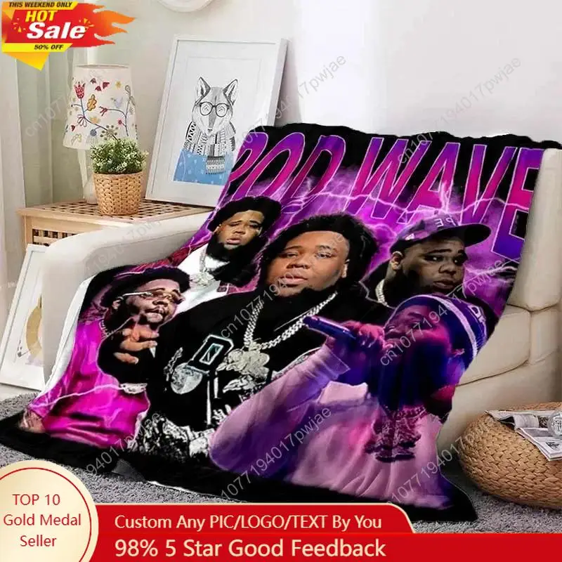 

Hip Hop Rapper Blanket Rod Wave Flannel Blanket Soft Warm Throw Bedroom Decor Napping Couch Sofa Bed Chair Cover for Boys Girls