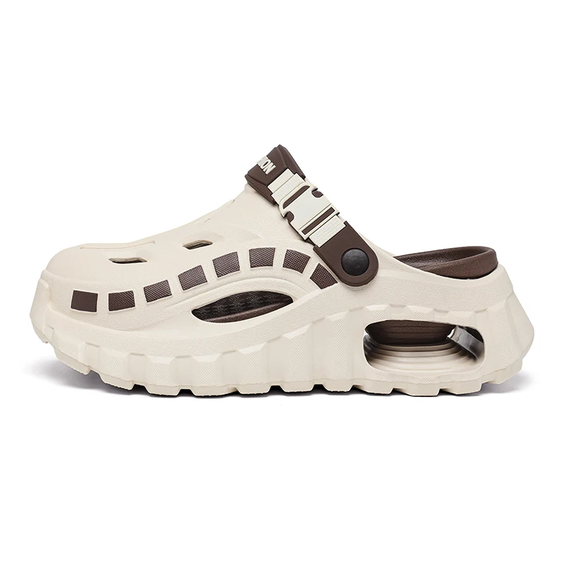 Cave shoes men wear Baotou slippers in summer, thick-soled non-slip beach sandals, youth casual shoes and upstream shoes.