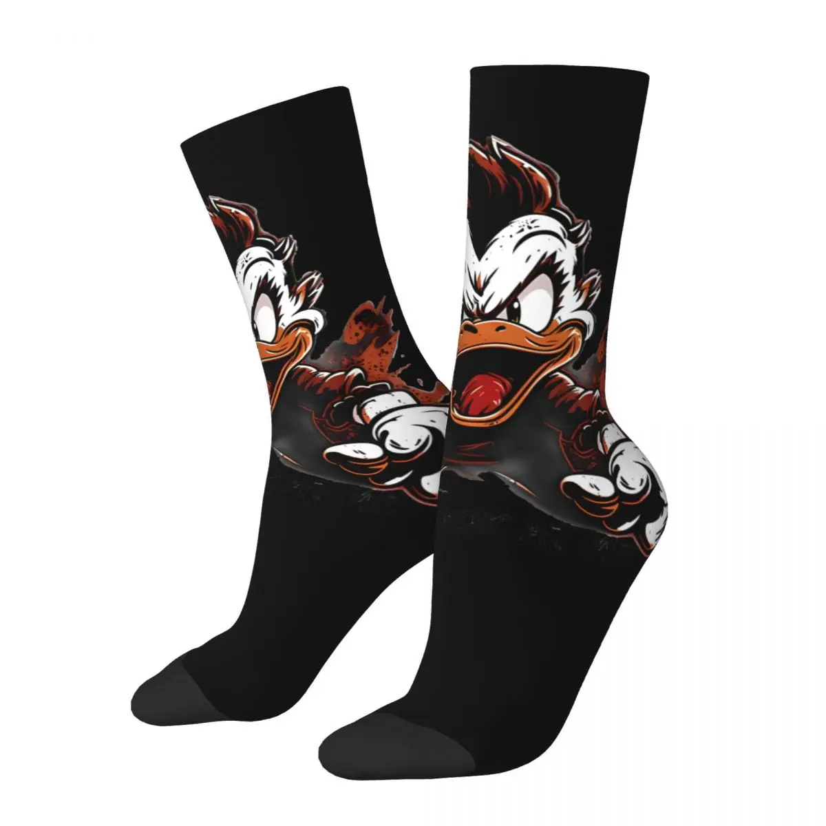 

Funny Crazy Sock for Men Disney Hip Hop Harajuku Donald Duck Happy Seamless Pattern Printed Boys Crew compression Sock Novelty