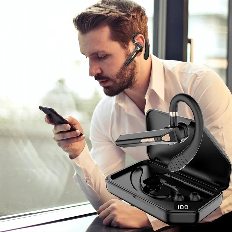 Fones de ouvido sem fio bluetooth com microfone fone de ouvido enc cancelamento de ruído handsfree falando fone de ouvido negócios auriculares condução