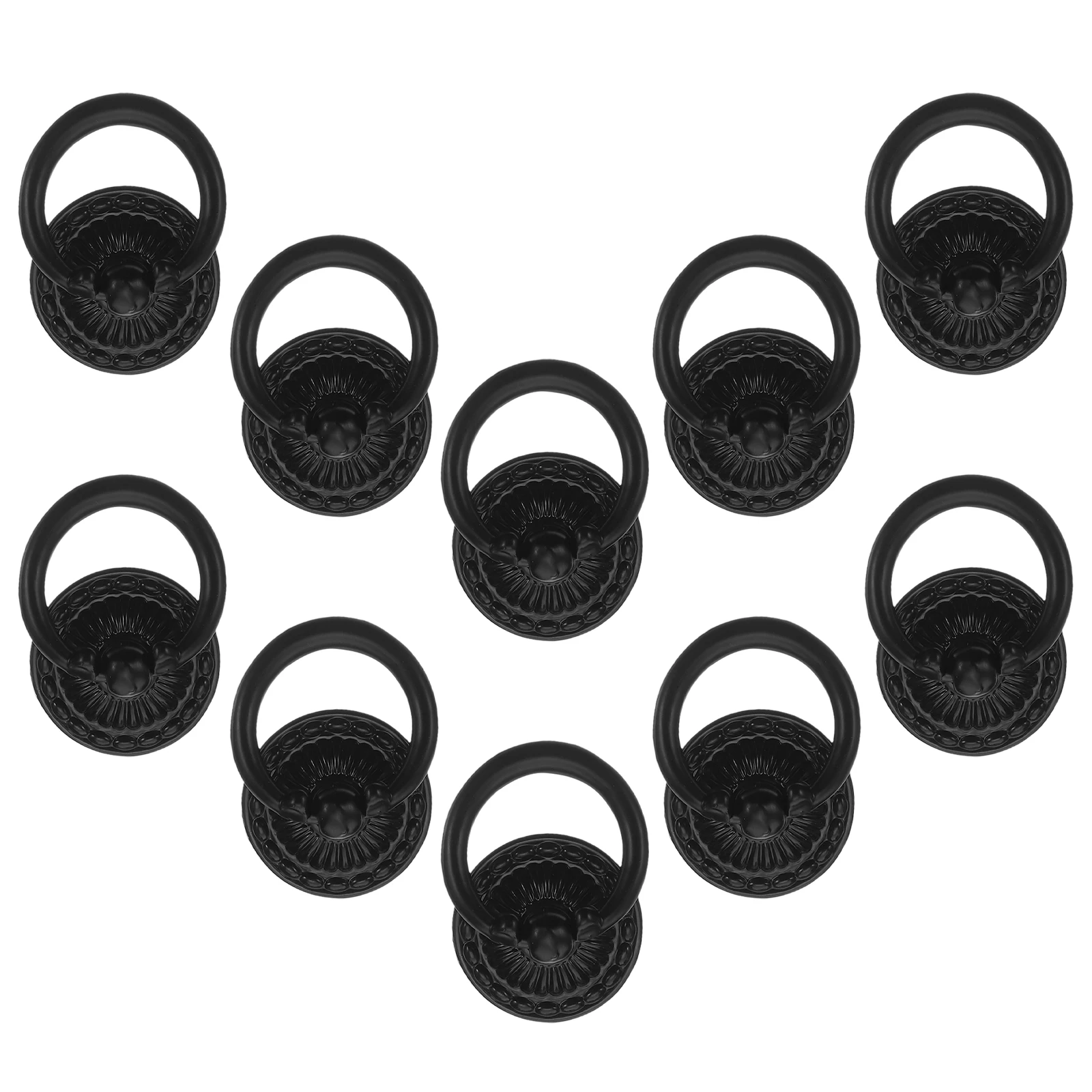 

10Pcs Retro Copper Drawer Pull Handles Vintage Ring Knobs Single Hole for Kitchen Cabinets Dressers Cupboards Drawer Pull Knobs